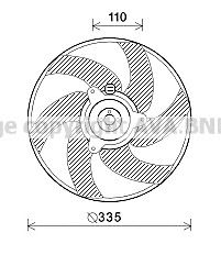 AVA QUALITY COOLING pe7551 -  Вентилятор, охлаждение двигателя